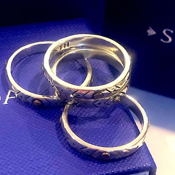 SILPADA Two Tone VARIED DETAILS Stacking Ring Sz 7 NIB - Picture 9 of 14